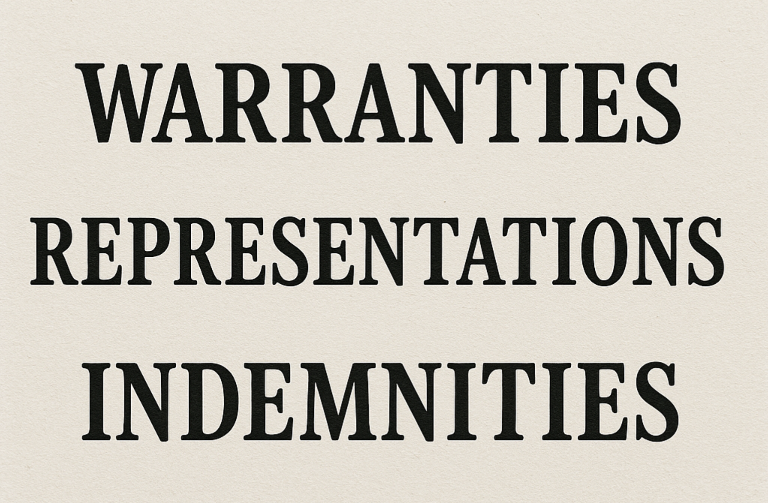 Representations, Warranties, Indemnity - Гарантии, заверения и возмещение