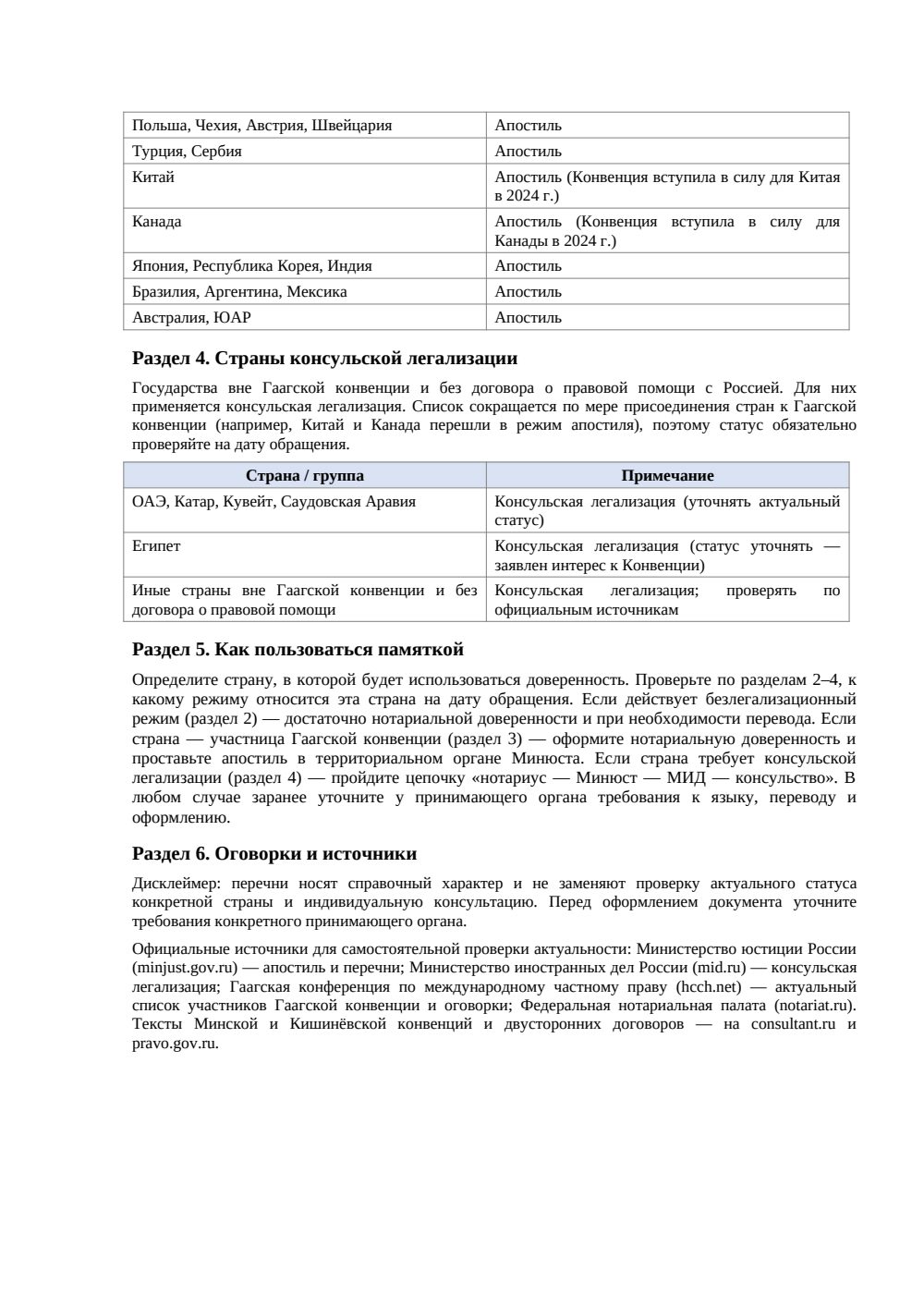 Памятка Страны без требования апостиля — страница 2, миниатюра