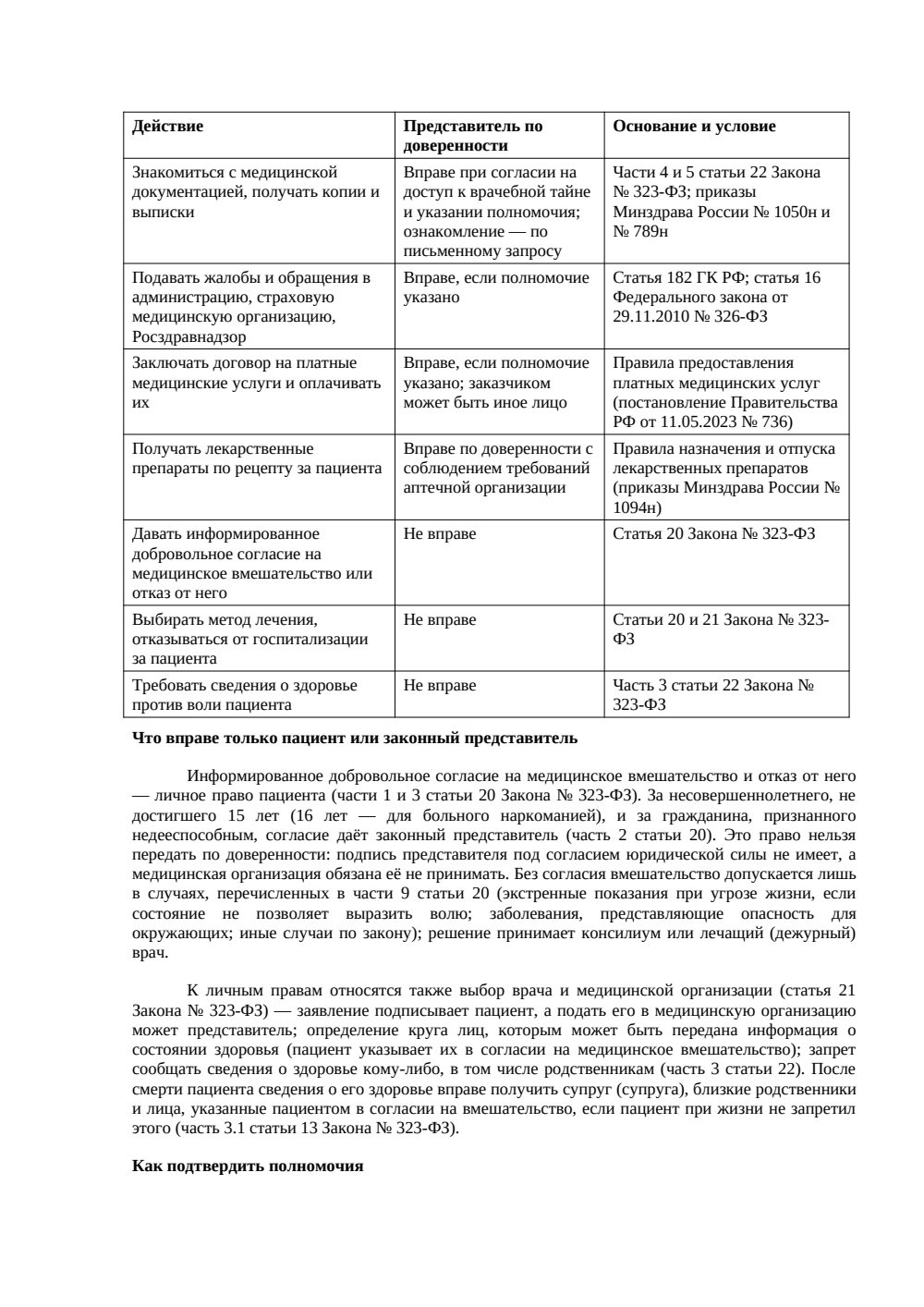 Памятка: права представителя пациента — страница 2, миниатюра
