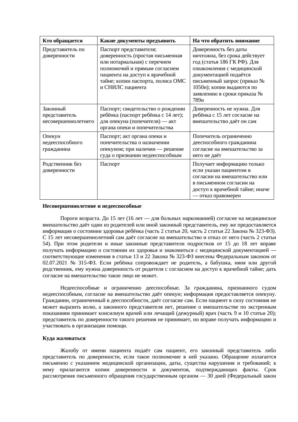 Памятка: права представителя пациента — страница 3, миниатюра