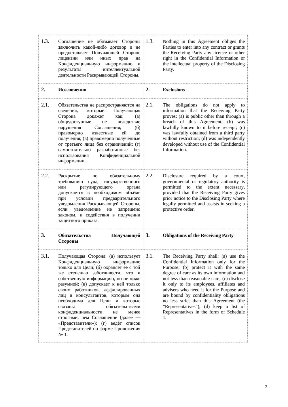 NDA на двух языках (русский английский) — страница 2, миниатюра