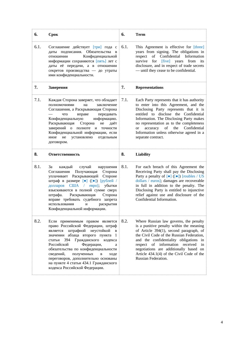 NDA на двух языках (русский английский) — страница 4, миниатюра