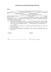 Акт приема-передачи программного обеспечения по лицензионному договору на английском — превью
