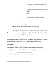 Жалоба на бездействие судебного пристава-исполнителя — превью