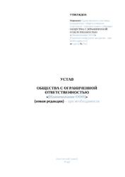 Устав общества с ограниченной ответственностью (ООО) — превью