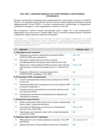 Чек-лист Аккредитация на госплощадках — превью